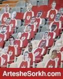 جایگذاری پرچم پرسپولیس در استادیوم دوشنبه
